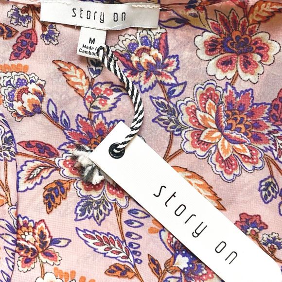 Story On Floral Boho Tie Front Duster - Size Medim - Picture 5 of 5